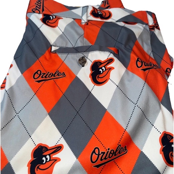 Loudmouth Baltimore Orioles Shorts 42 Gray Orange Baseball Golf - Picture 2 of 2